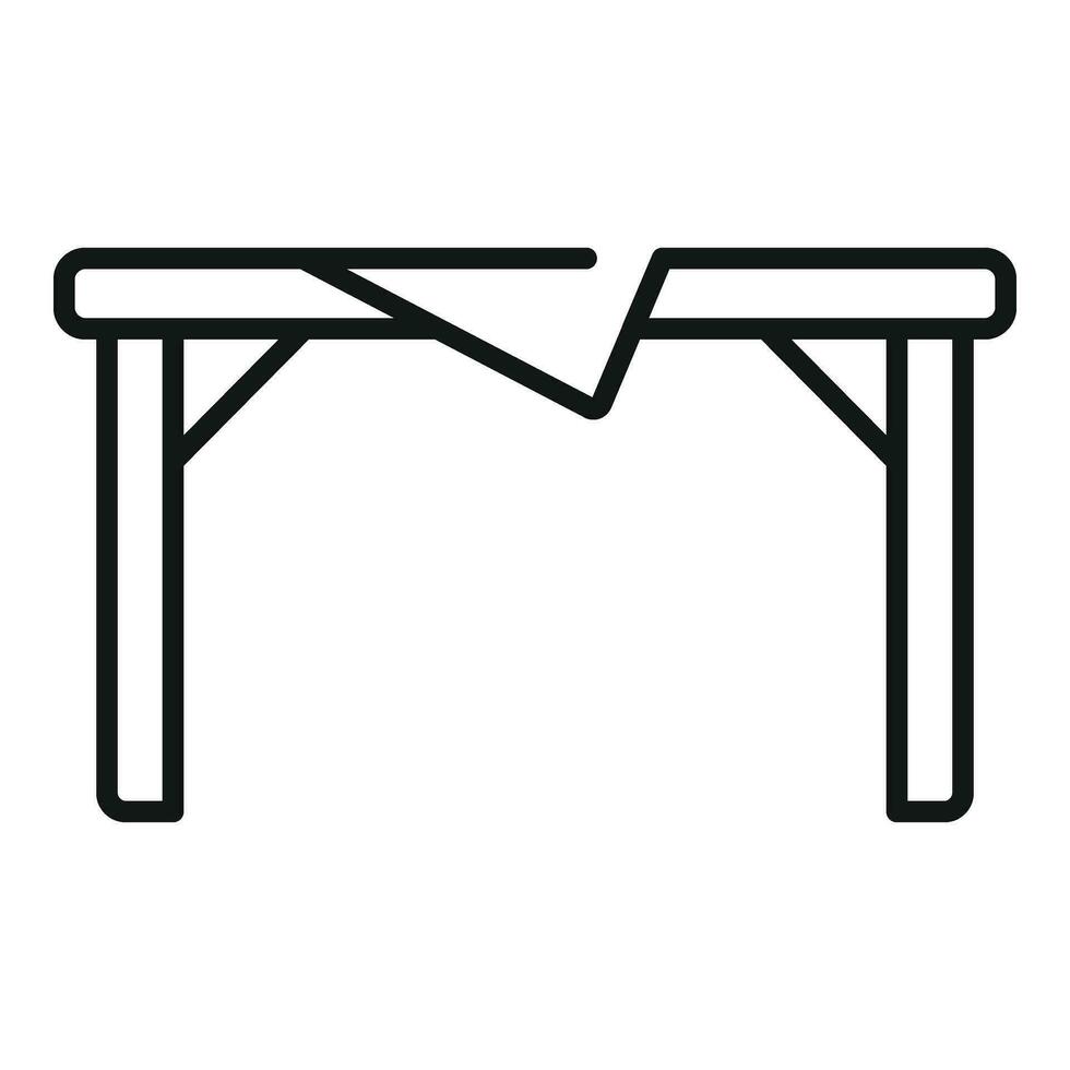 hölzern Tabelle Symbol Gliederung Vektor. Park Holz planen vektor