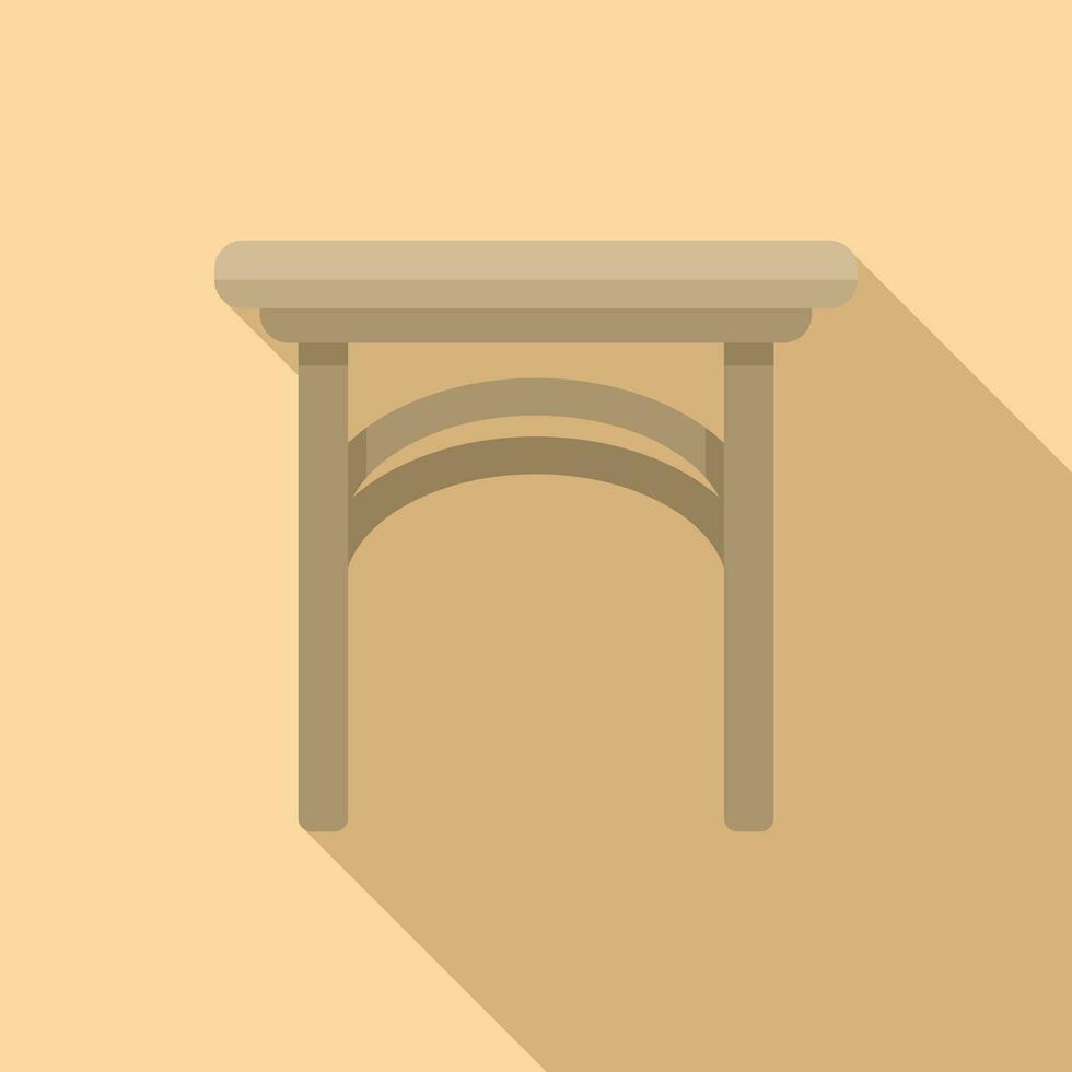 utomhus- möbel ikon platt vektor. trä- tabell vektor