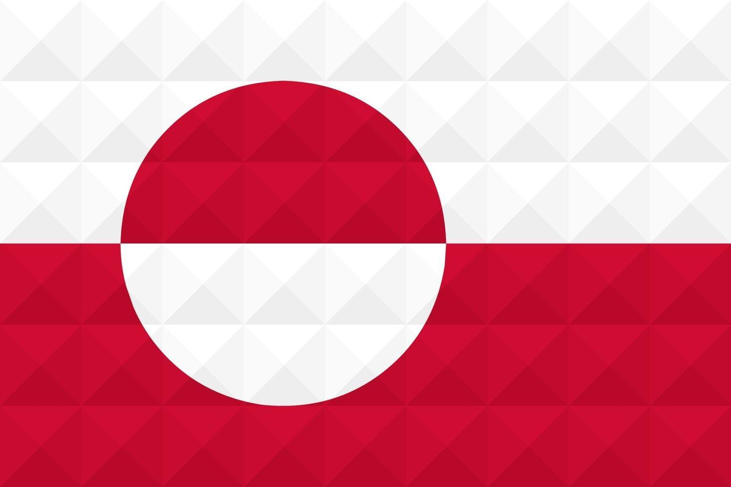 künstlerische Flagge Grönlands mit geometrischem Wellenkonzept-Design vektor