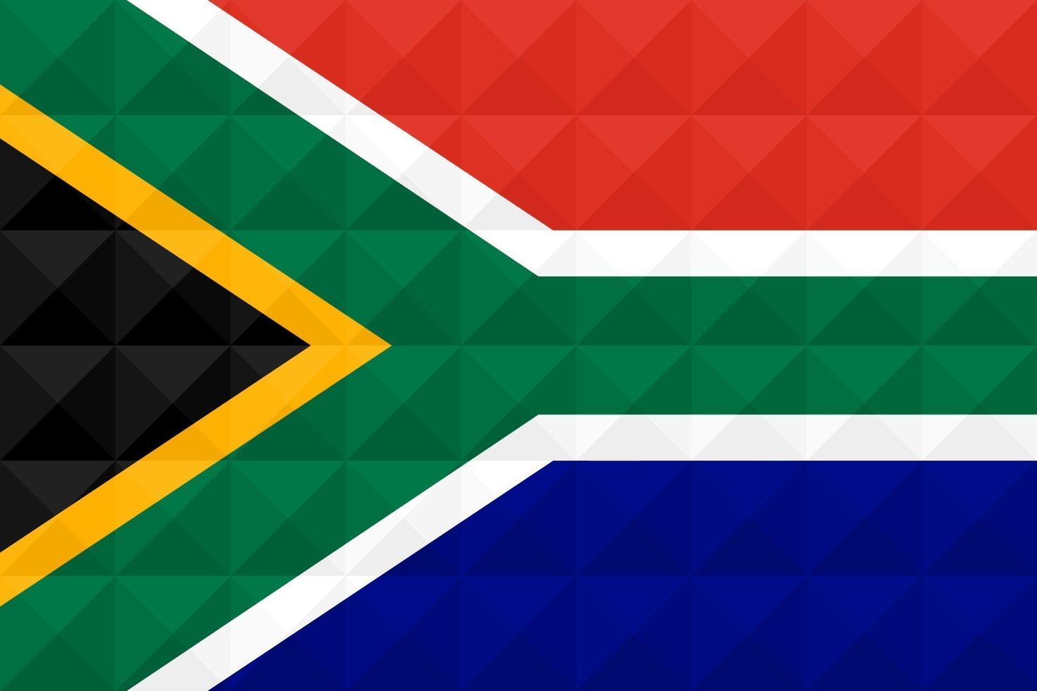 künstlerische flagge von südafrika mit geometrischem wellenkonzeptkunstdesign vektor