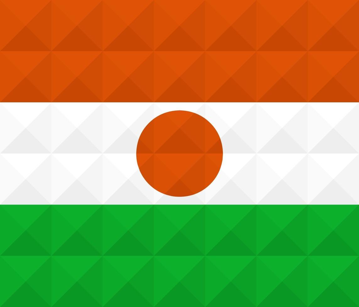 künstlerische flagge von niger mit geometrischem wellenkonzeptkunstdesign vektor