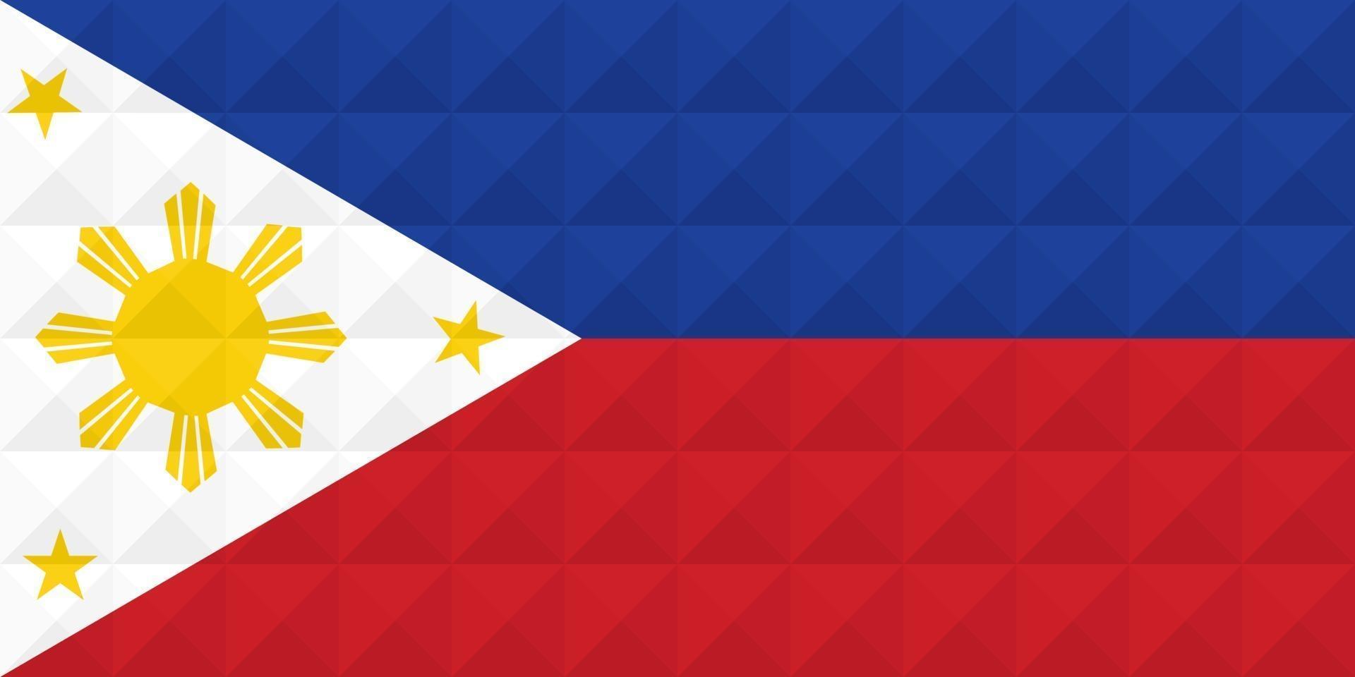 filippinernas konstnärliga flagga med geometrisk design av konceptkonst vektor
