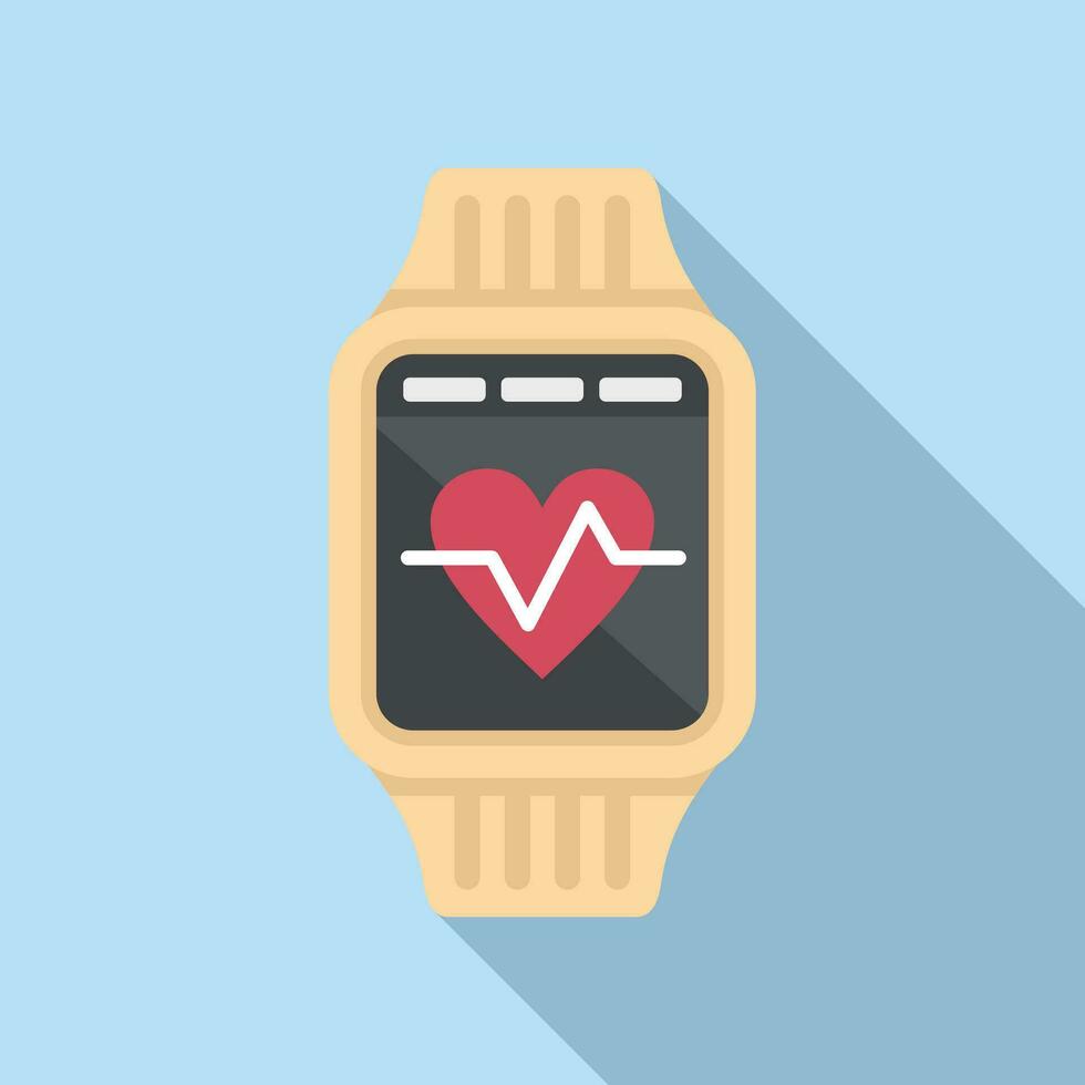 hjärta Betygsätta smart klocka ikon platt vektor. springa sjukvård vektor