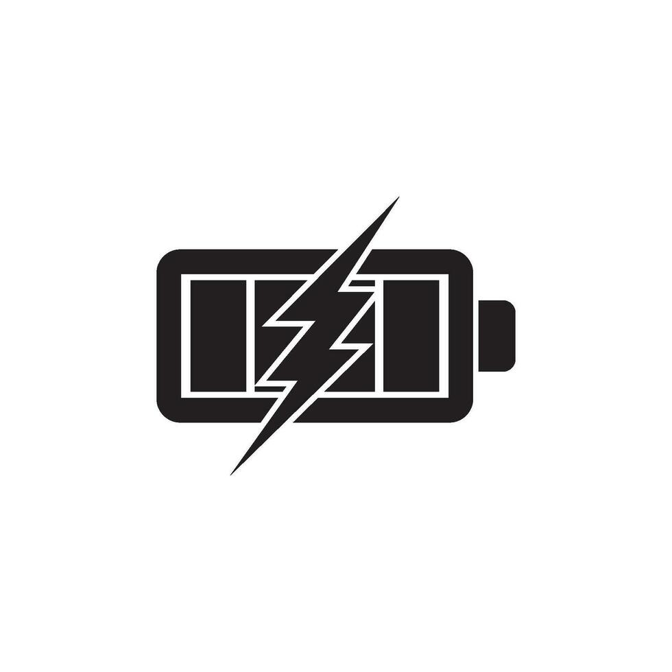 batteri logotyp ikon, vektor illustration design