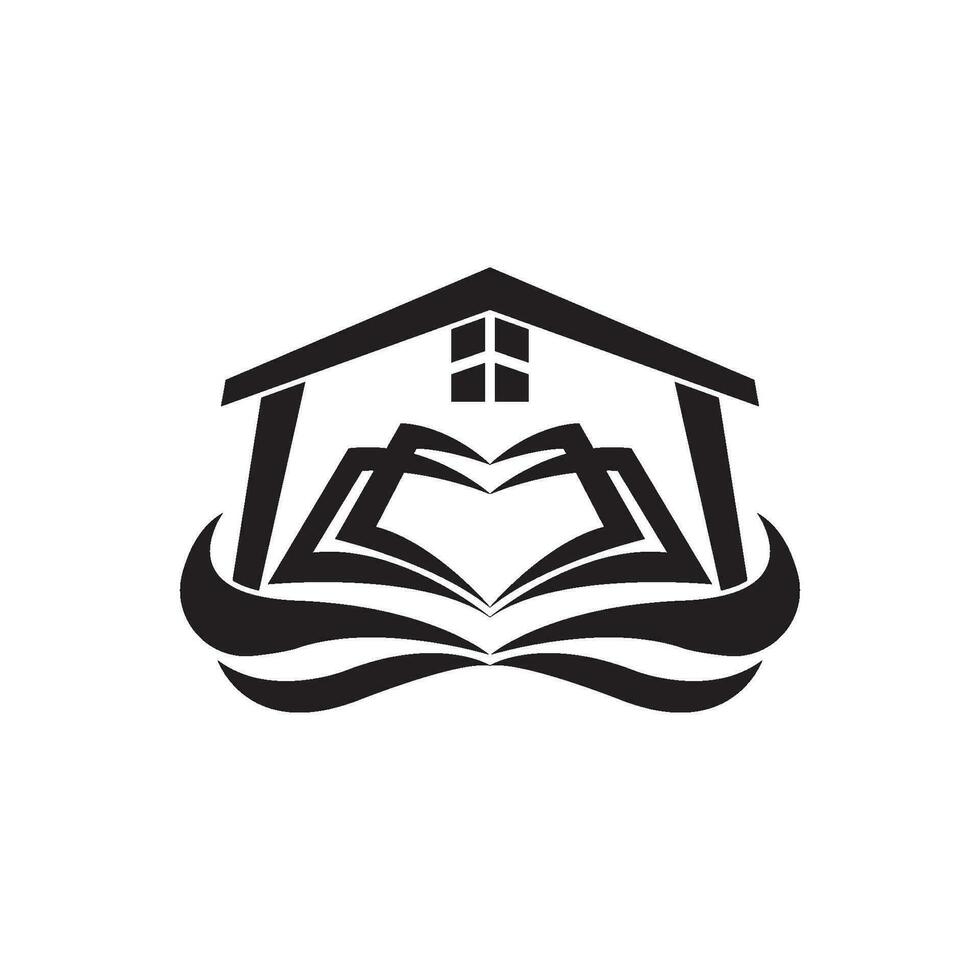 bibliotek logotyp ikon, vektor illustration design