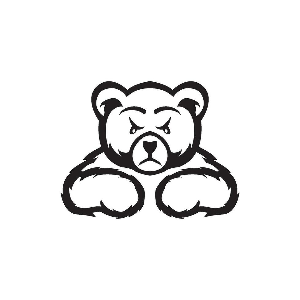 teddy Björn logotyp ikon, vektor illustration design