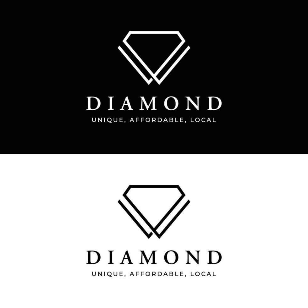 kreativ Luxus Diamant Logo Vorlage Design. Logo zum Geschäft, Schmuck, Marke und Unternehmen. vektor