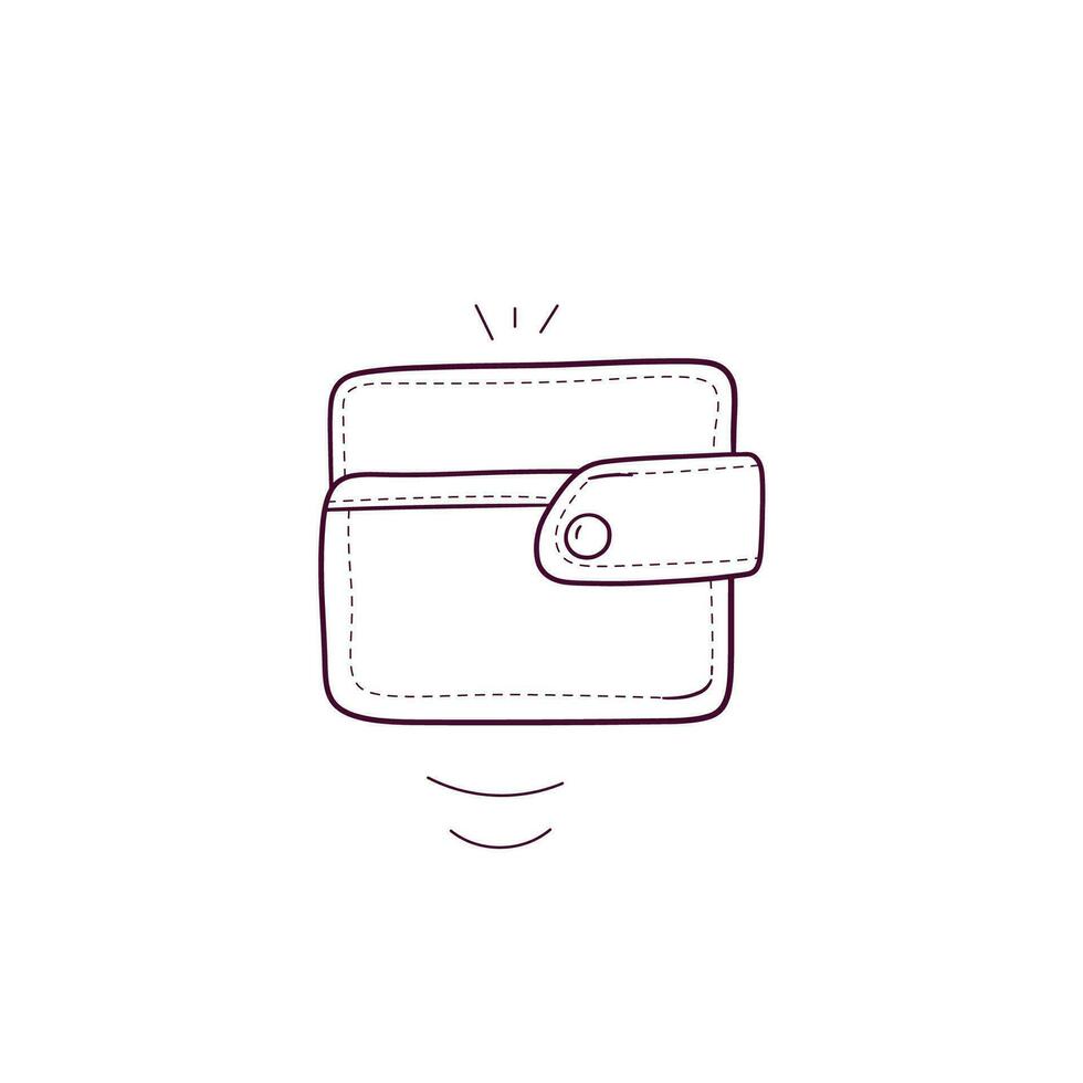 hand dragen illustration av plånbok ikon. klotter vektor skiss illustration