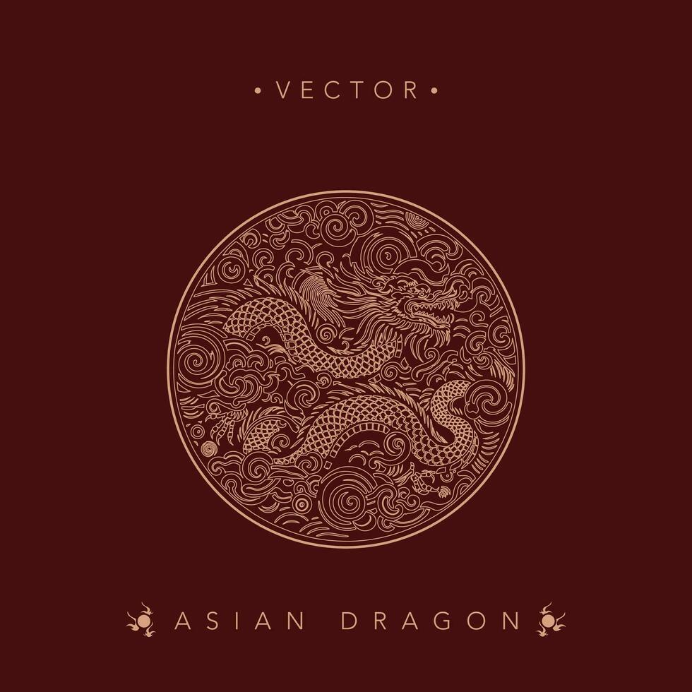 stilisiert asiatisch Drachen Emblem Vektor Design