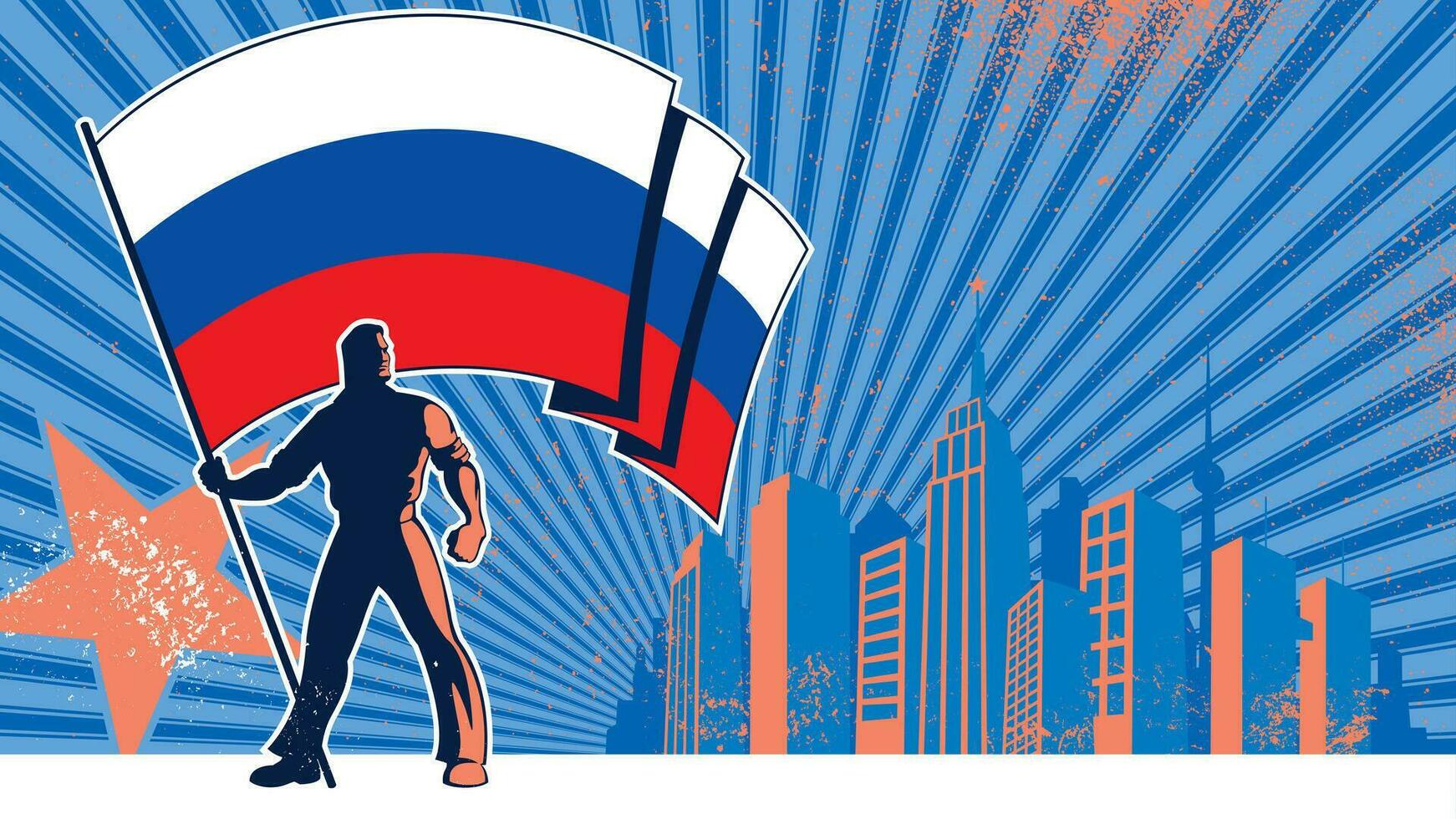 flagga bärare ryssland bakgrund vektor