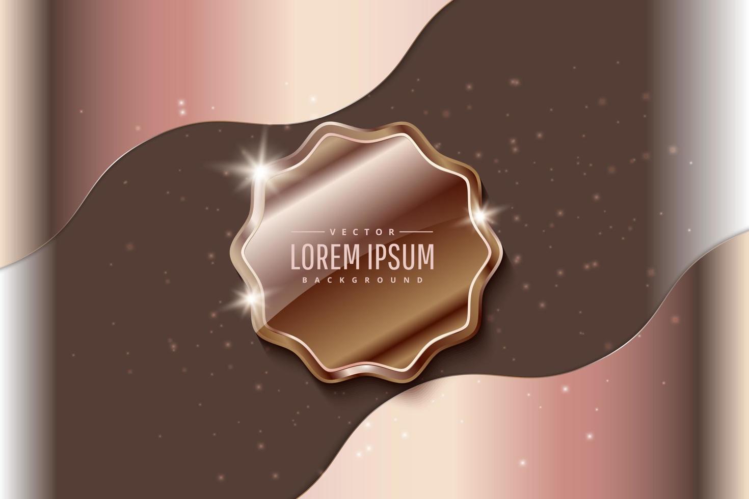 luxuriöser brauner und rosa Hintergrund mit glänzendem Label-Design-Element vektor