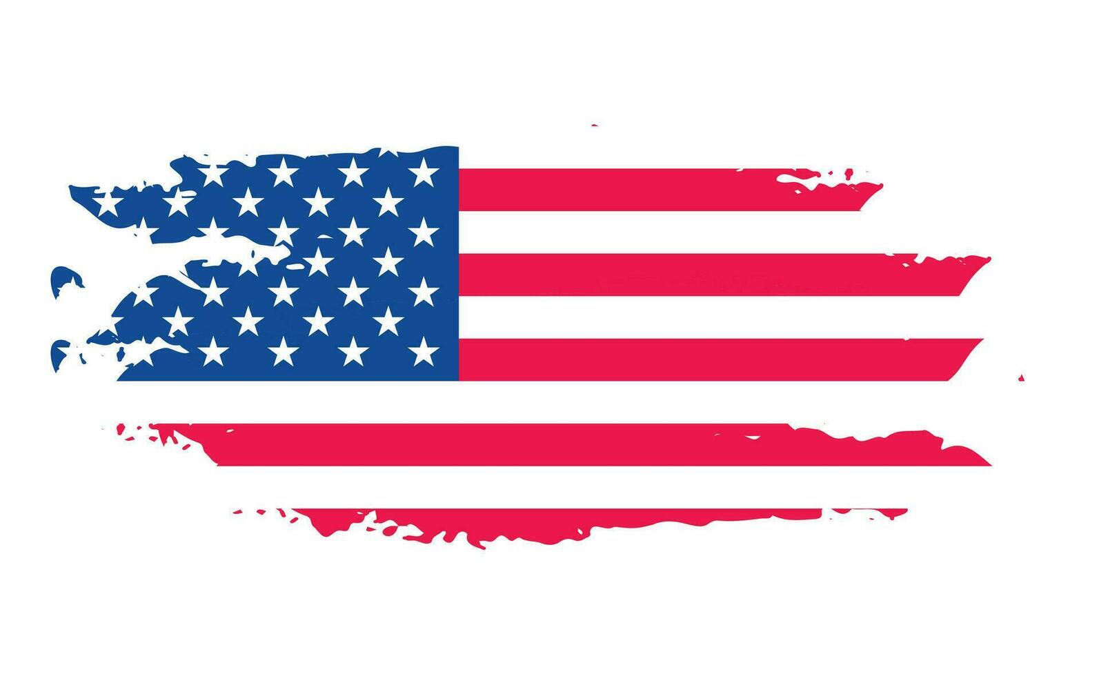 grunge oss flagga borsta stroke effekt. USA flagga borsta måla använda sig av till 4 av juli amerikan president dag. förenad stater av Amerika flagga med vattenfärg måla borsta stroke textur eller grunge textur design. vektor