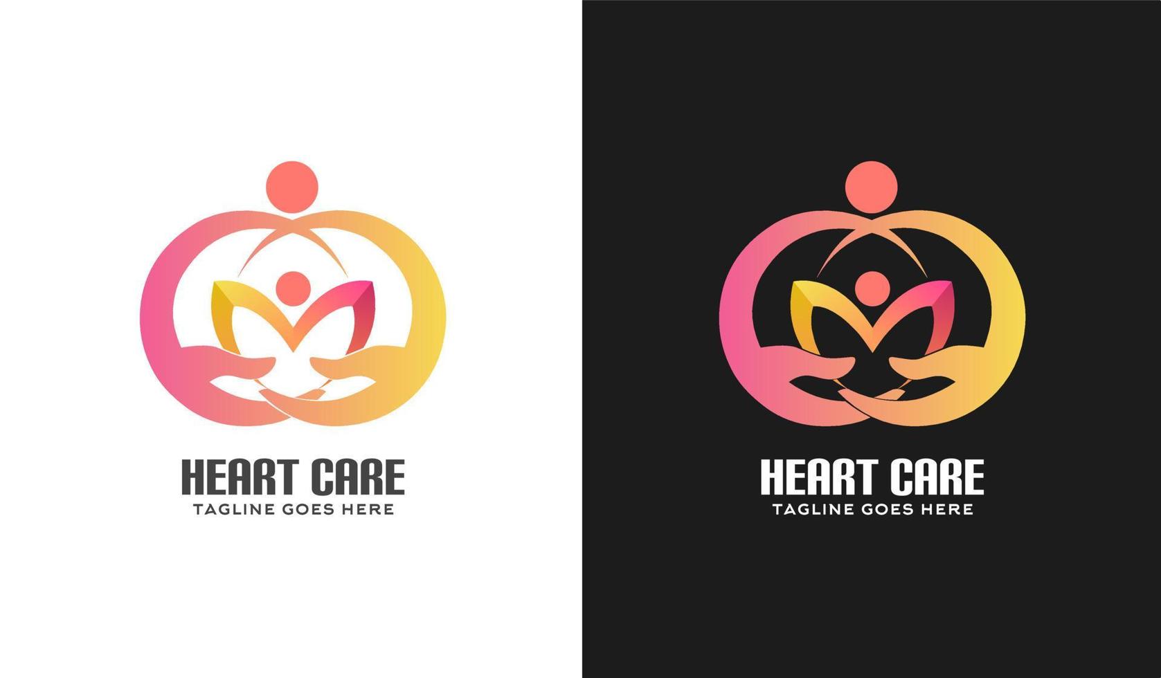 Herzpflege-Logo-Design-Element-Vektor vektor