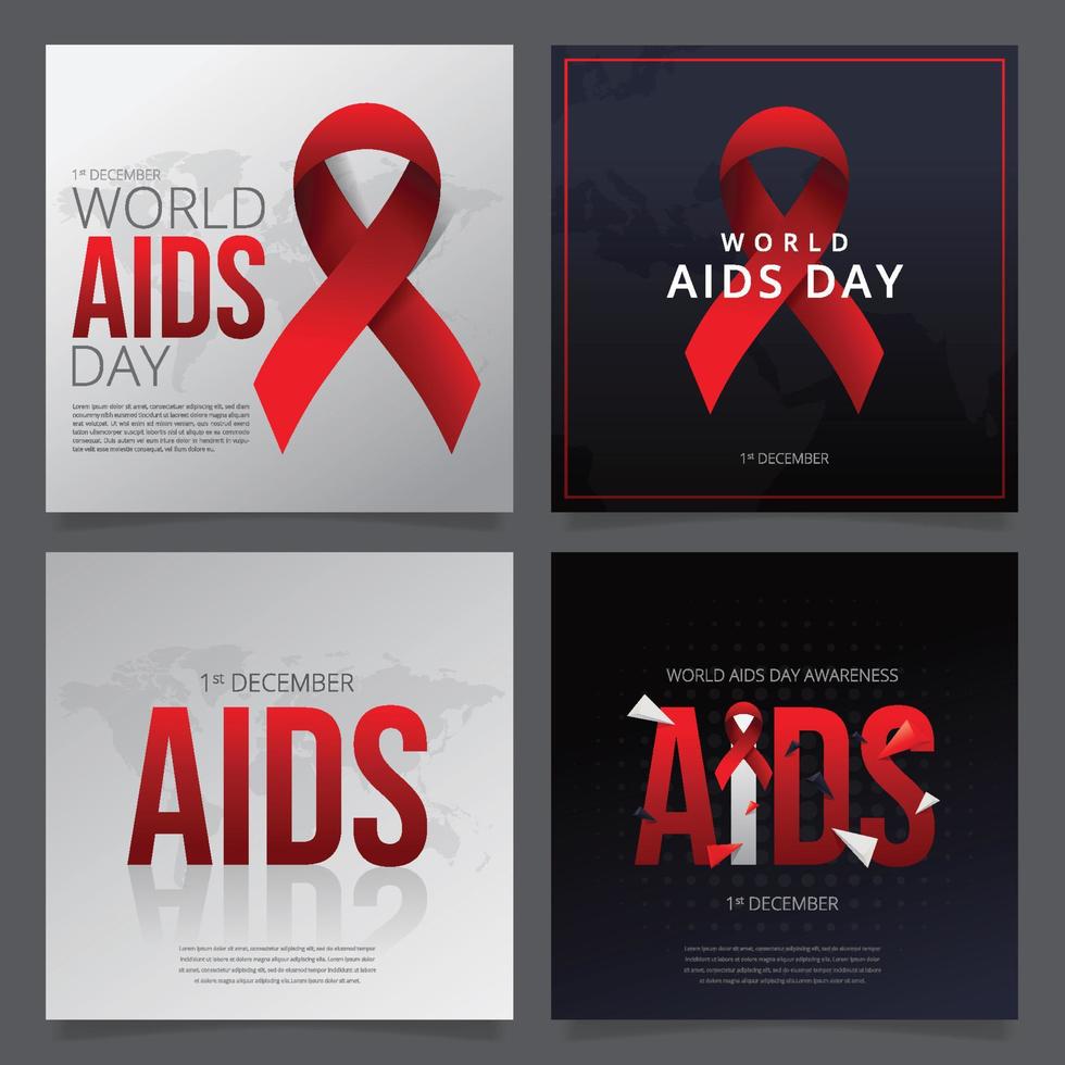 world aids day social media post vektor