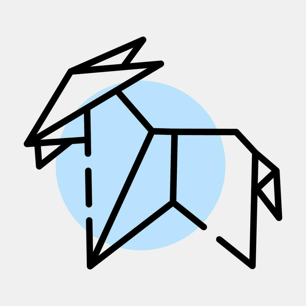 Symbol Ziege Origami. Chinesisch Tierkreis Elemente. Symbole im Farbe Stelle Stil. gut zum Drucke, Poster, Logo, Werbung, Dekoration, Infografiken, usw. vektor