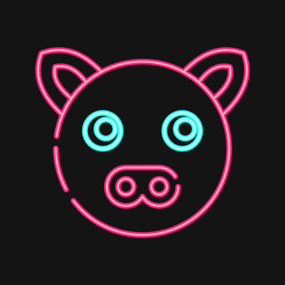 Symbol Schwein Gesicht. Chinesisch Tierkreis Elemente. Symbole im gepunktet Stil. gut zum Drucke, Poster, Logo, Werbung, Dekoration, usw. vektor