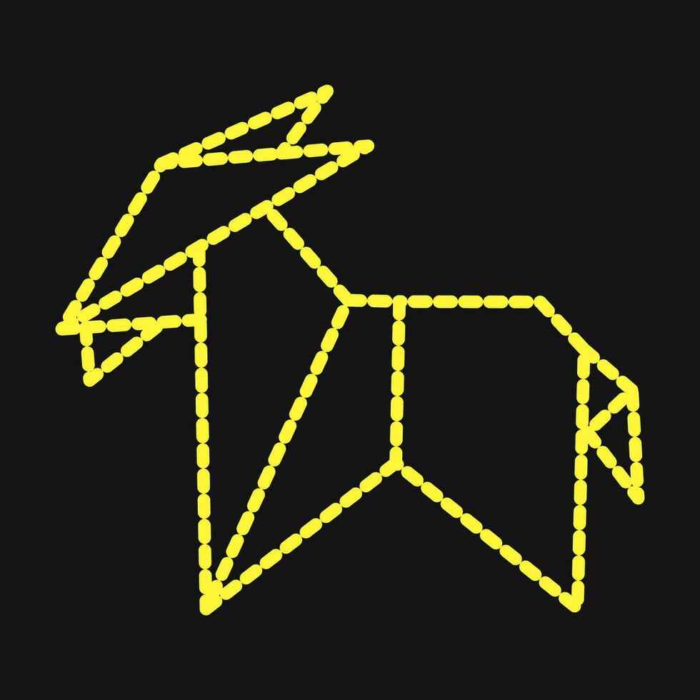 Symbol Ziege Origami. Chinesisch Tierkreis Elemente. Symbole im gepunktet Stil. gut zum Drucke, Poster, Logo, Werbung, Dekoration, Infografiken, usw. vektor