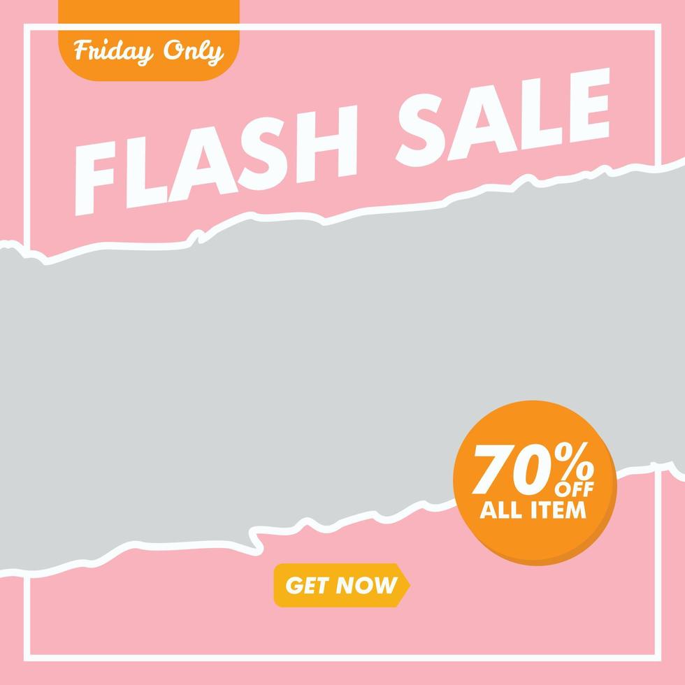 flash försäljning fyrkantig banner marknadsföring sociala medier post mall premium vektor