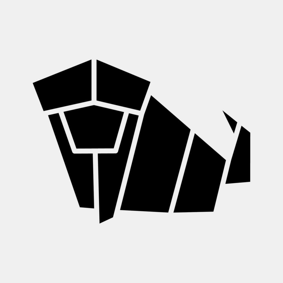 Symbol Affe Origami. Chinesisch Tierkreis Elemente. Symbole im Glyphe Stil. gut zum Drucke, Poster, Logo, Werbung, Dekoration, Infografiken, usw. vektor