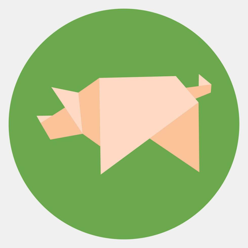 Symbol Schwein Origami. Chinesisch Tierkreis Elemente. Symbole im Farbe Kamerad Stil. gut zum Drucke, Poster, Logo, Werbung, Dekoration, Infografiken, usw. vektor