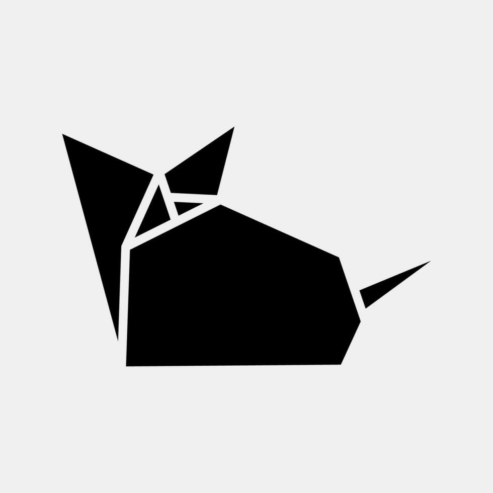 Symbol Maus Origami. Chinesisch Tierkreis Elemente. Symbole im Glyphe Stil. gut zum Drucke, Poster, Logo, Werbung, Dekoration, Infografiken, usw. vektor