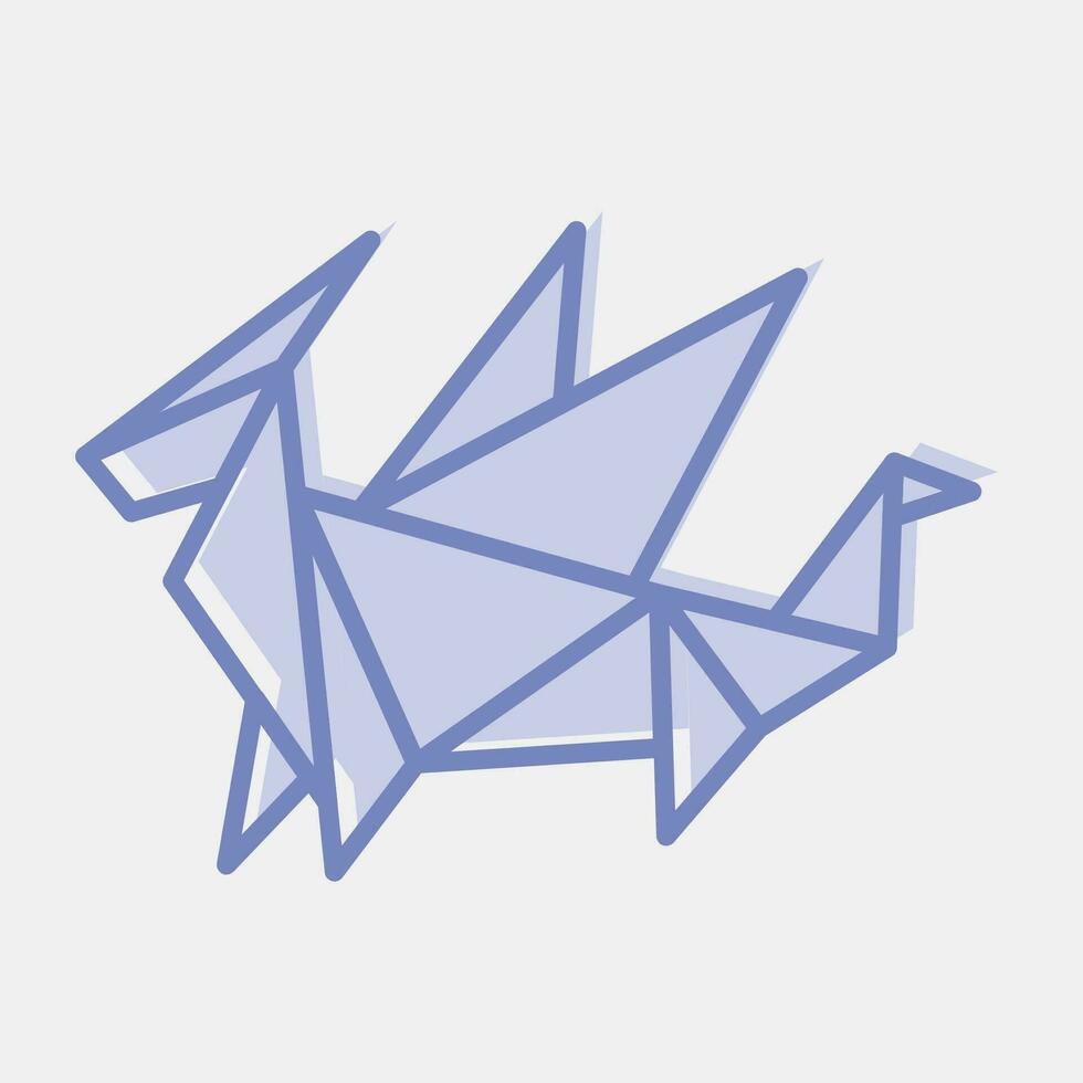 ikon drake origami. kinesisk zodiaken element. ikoner i två tona stil. Bra för grafik, affischer, logotyp, annons, dekoration, infografik, etc. vektor