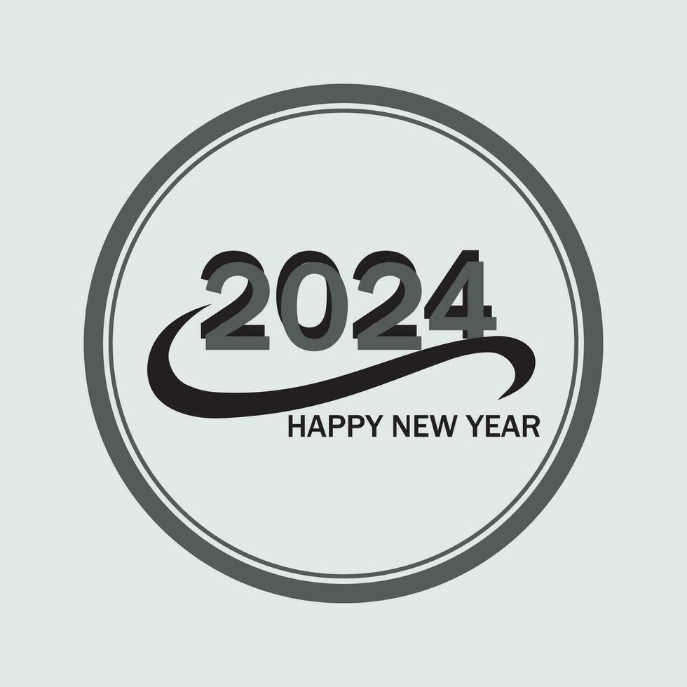 Lycklig ny år 2024 text design vektor