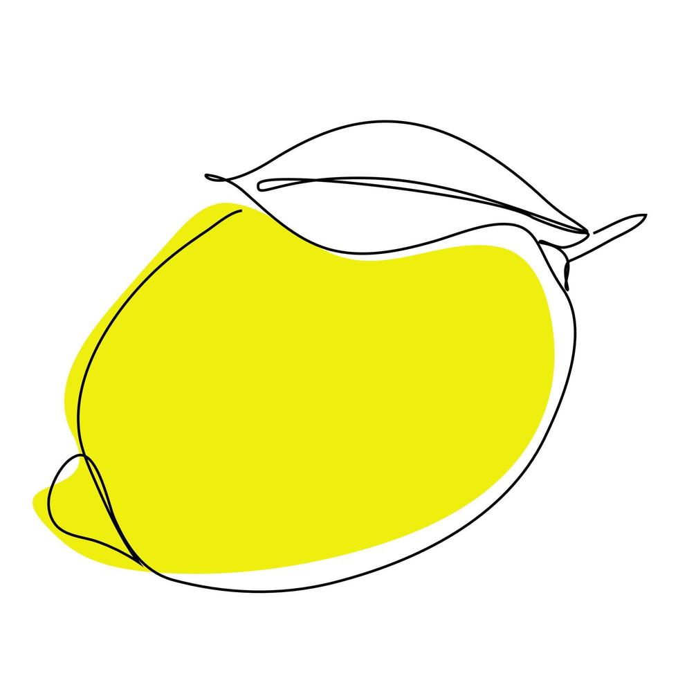 kontinuerlig ritning på en rad. citron lime frukt. vektor illustration