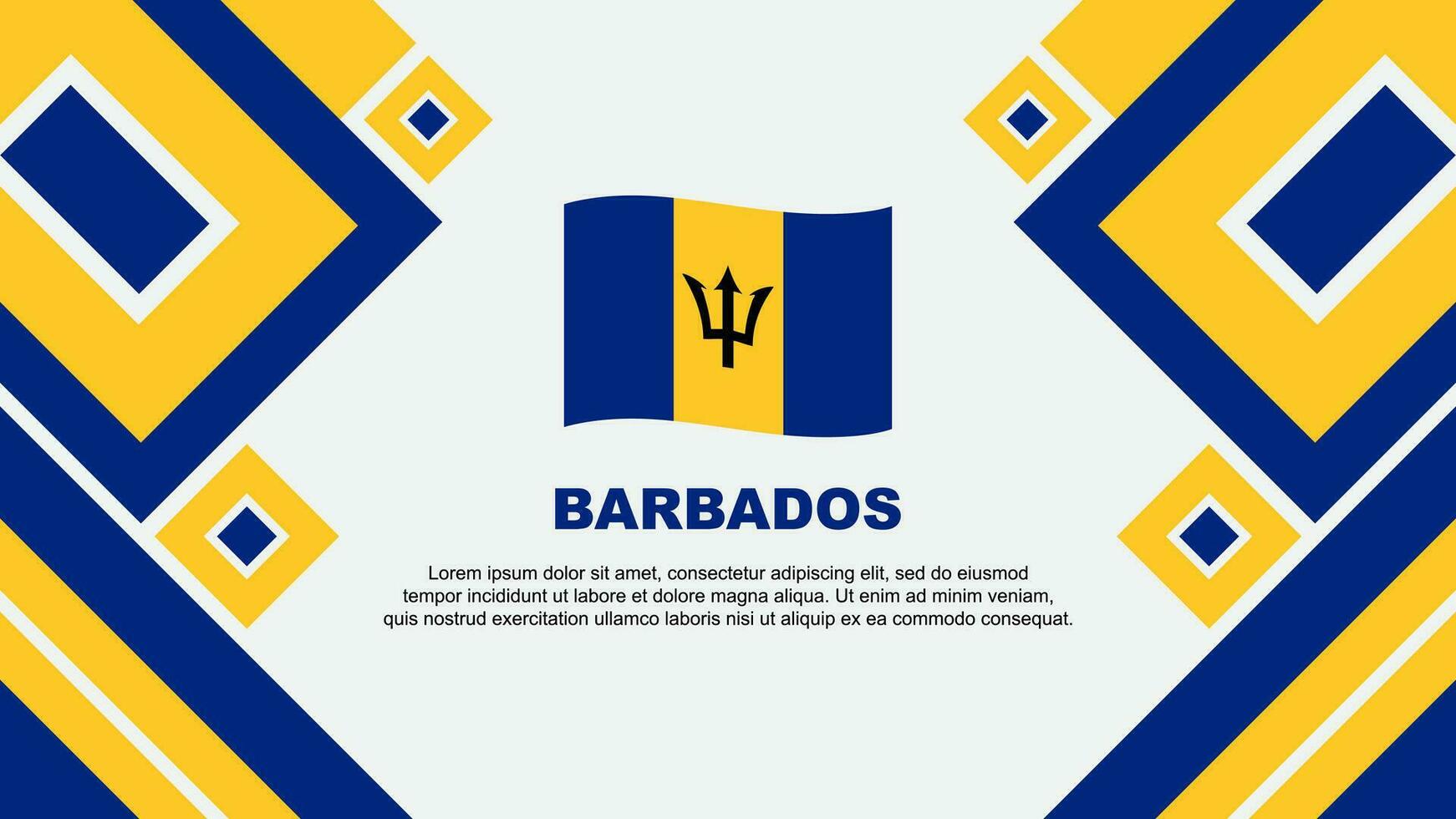 barbados flagga abstrakt bakgrund design mall. barbados oberoende dag baner tapet vektor illustration. barbados tecknad serie