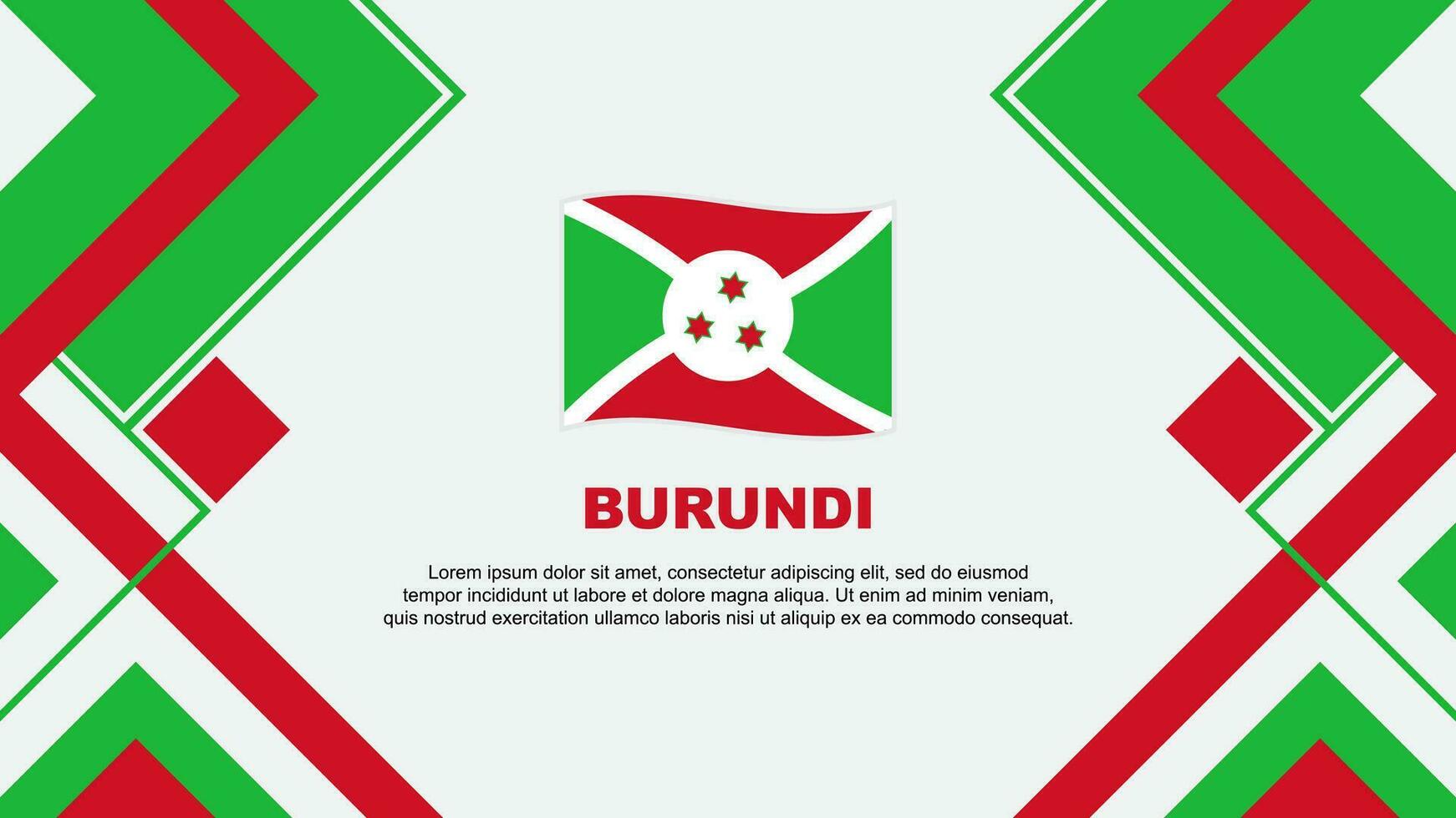 Burundi Flagge abstrakt Hintergrund Design Vorlage. Burundi Unabhängigkeit Tag Banner Hintergrund Vektor Illustration. Burundi Banner