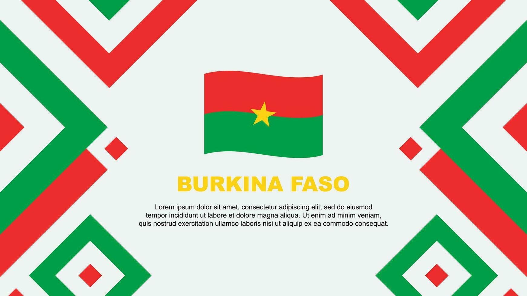 Burkina Faso Flagge abstrakt Hintergrund Design Vorlage. Burkina Faso Unabhängigkeit Tag Banner Hintergrund Vektor Illustration. Burkina Faso Vorlage