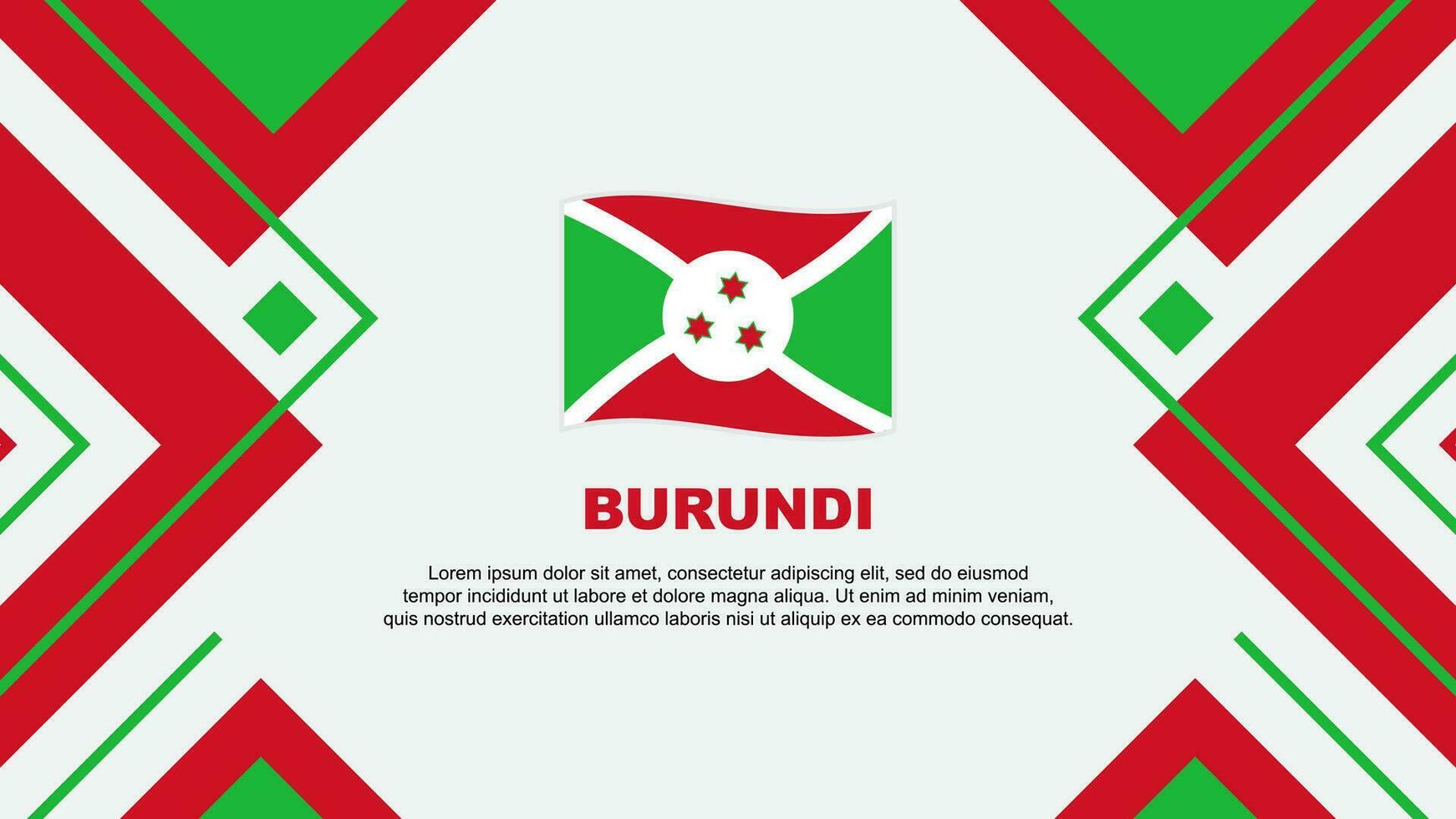 Burundi Flagge abstrakt Hintergrund Design Vorlage. Burundi Unabhängigkeit Tag Banner Hintergrund Vektor Illustration. Burundi Illustration