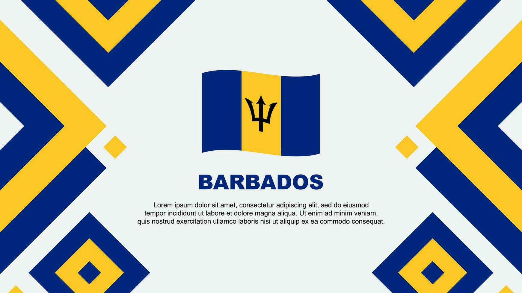 Barbados Flagge abstrakt Hintergrund Design Vorlage. Barbados Unabhängigkeit Tag Banner Hintergrund Vektor Illustration. Barbados Vorlage