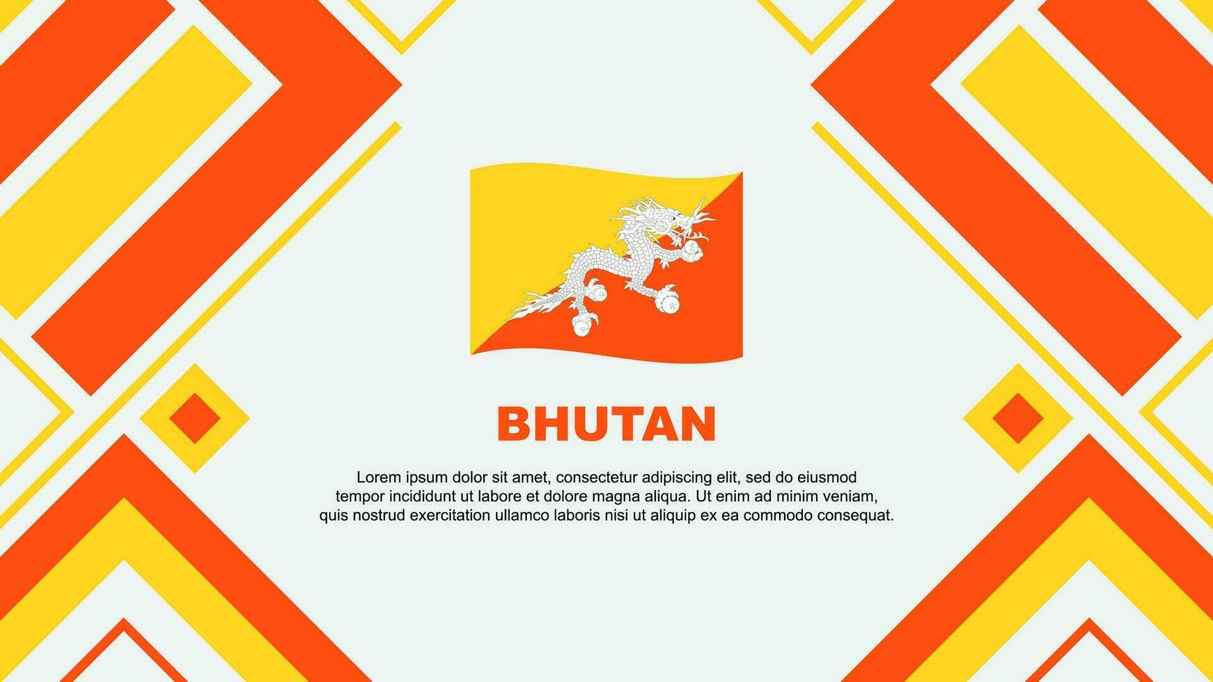 bhutan flagga abstrakt bakgrund design mall. bhutan oberoende dag baner tapet vektor illustration. bhutan flagga