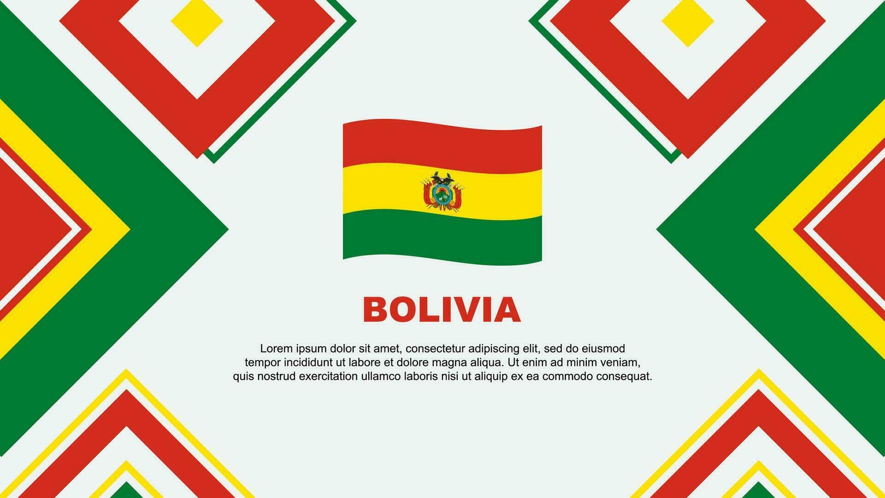 bolivia flagga abstrakt bakgrund design mall. bolivia oberoende dag baner tapet vektor illustration. bolivia oberoende dag