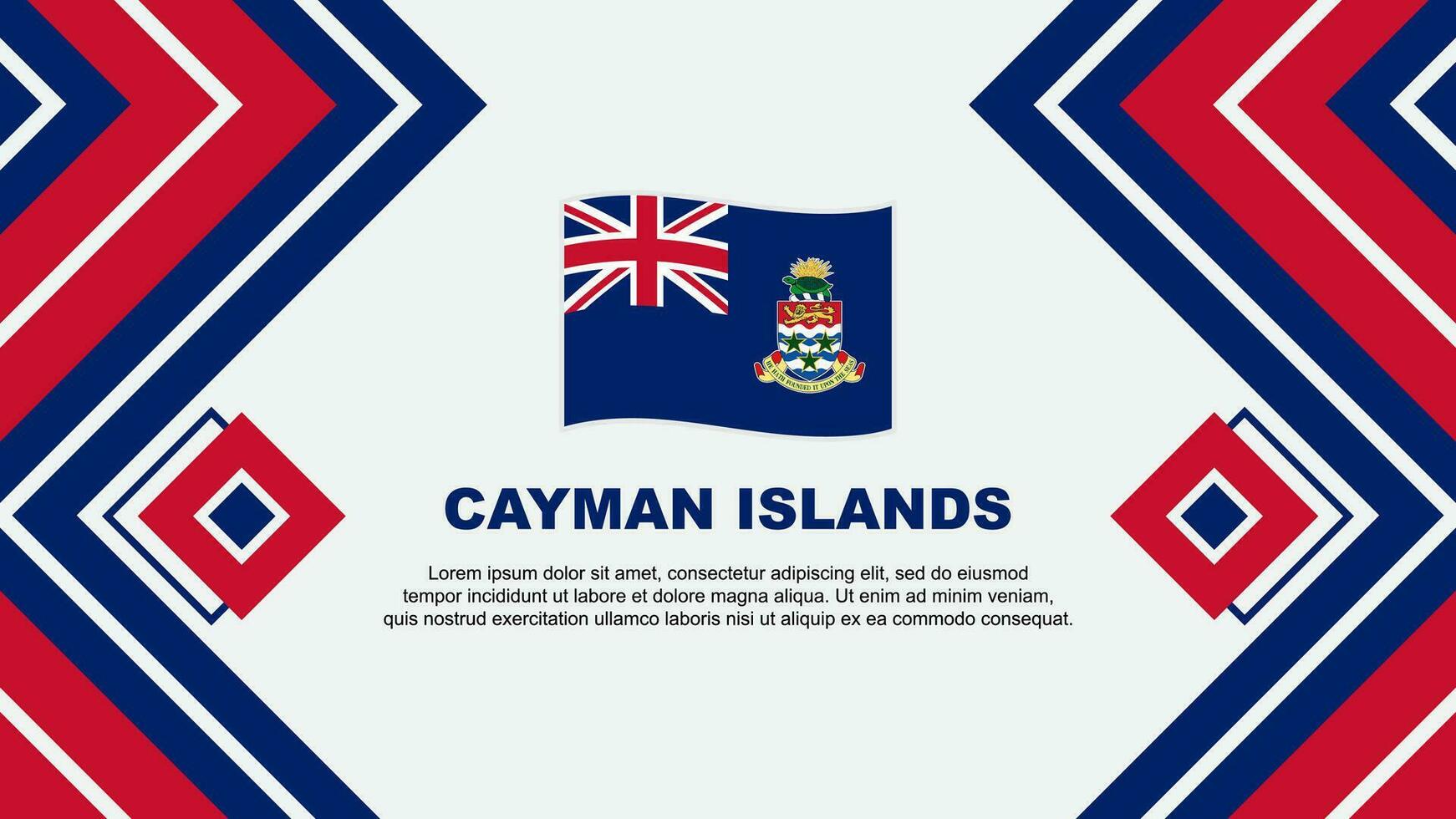 Cayman Inseln Flagge abstrakt Hintergrund Design Vorlage. Cayman Inseln Unabhängigkeit Tag Banner Hintergrund Vektor Illustration. Cayman Inseln Design