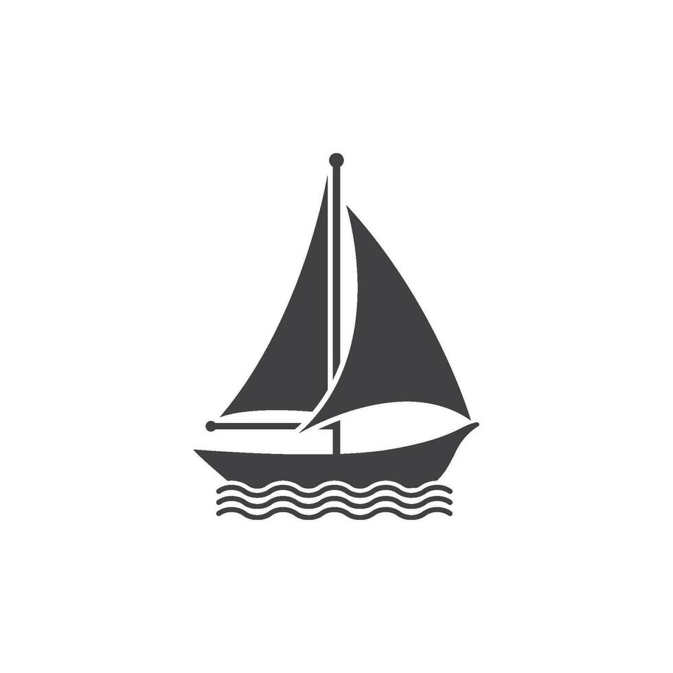 Segelboot-Icon-Design vektor