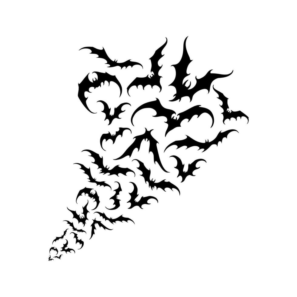 fladdermus vampyr vektor. skrämmande spöke fladdermus silhuett flygande på vit bakgrund vektor