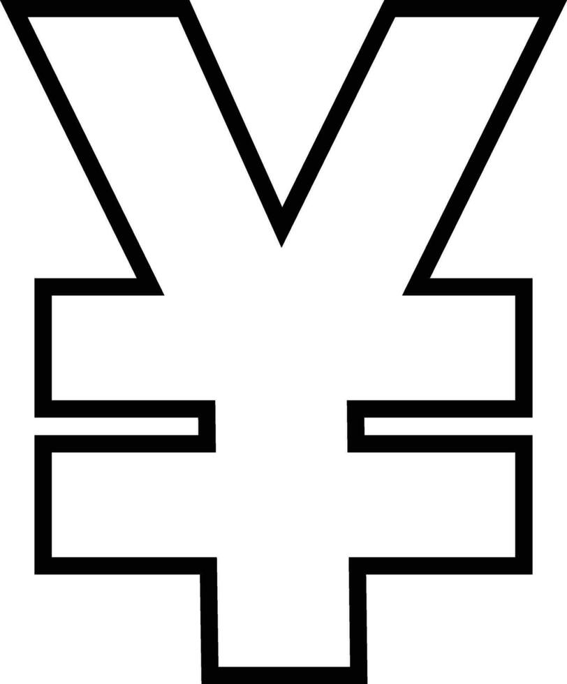 yen eller yuan valuta tecken symbol. Kina och japan pengar linje ikon vektor. valuta utbyta begrepp. vektor