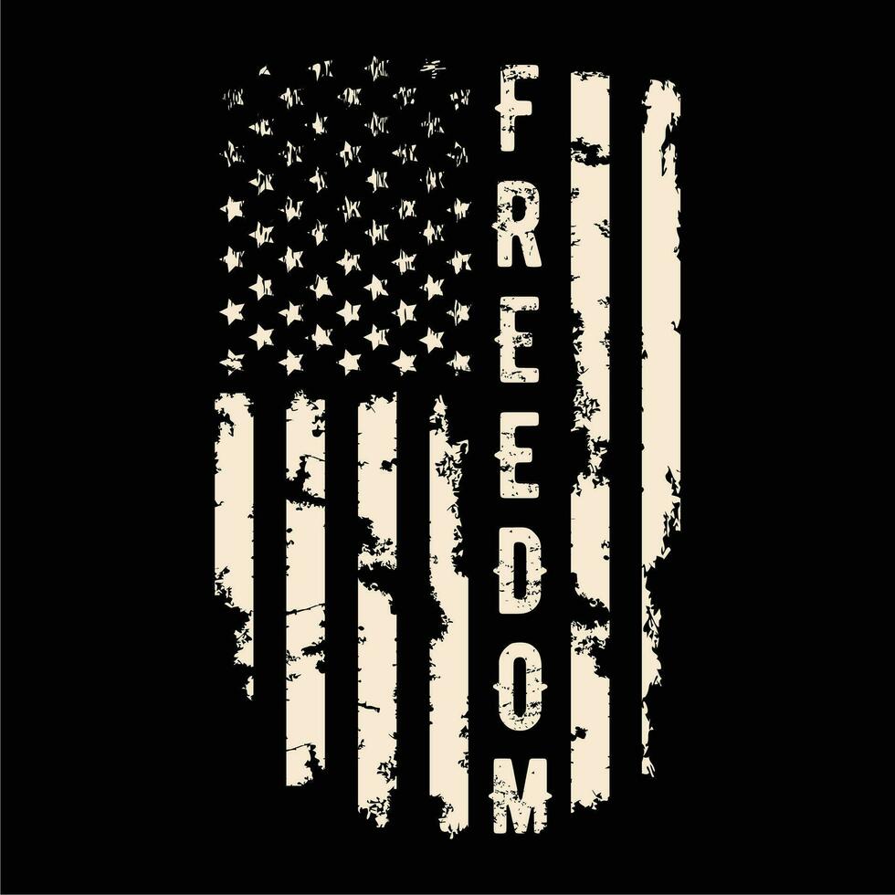 Freiheit - - amerikanisch Flagge t Hemd Design Illustration vektor