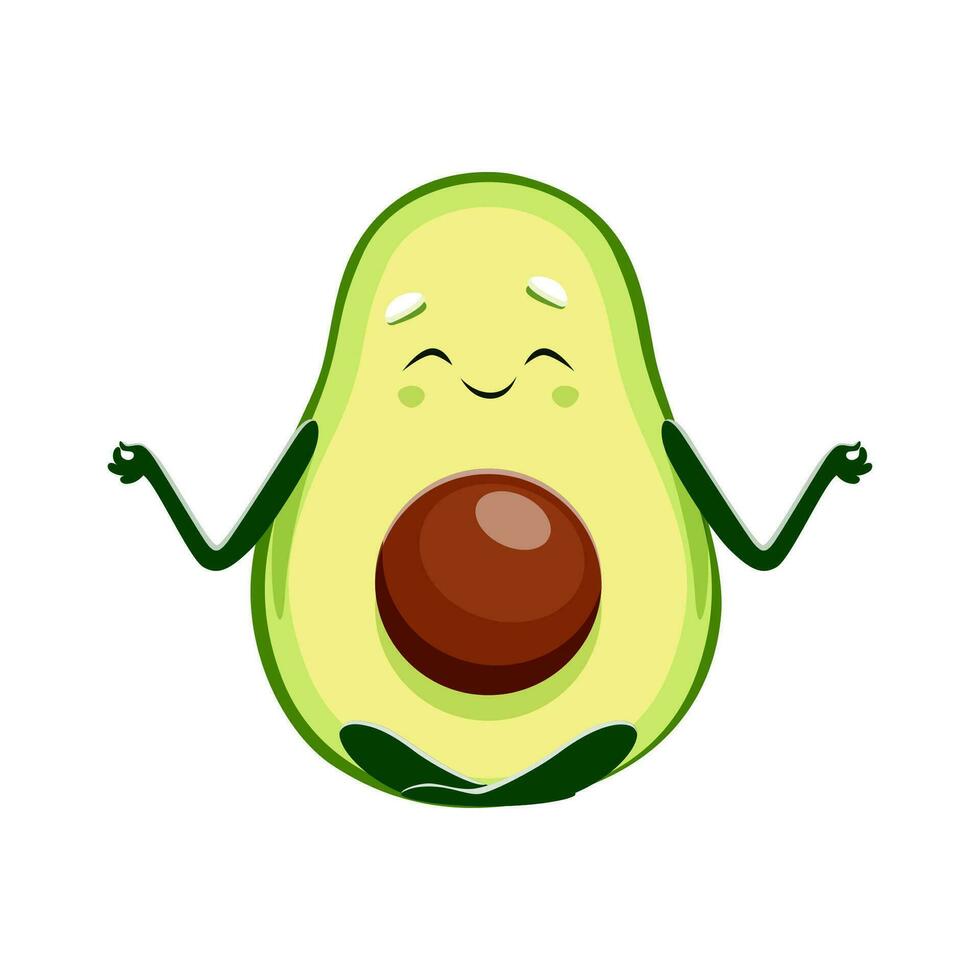 Karikatur kawaii Mexikaner Avocado auf Yoga vektor