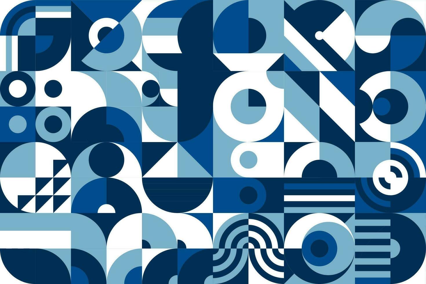 abstrakt Blau und Weiß Meer Bauhaus Muster vektor