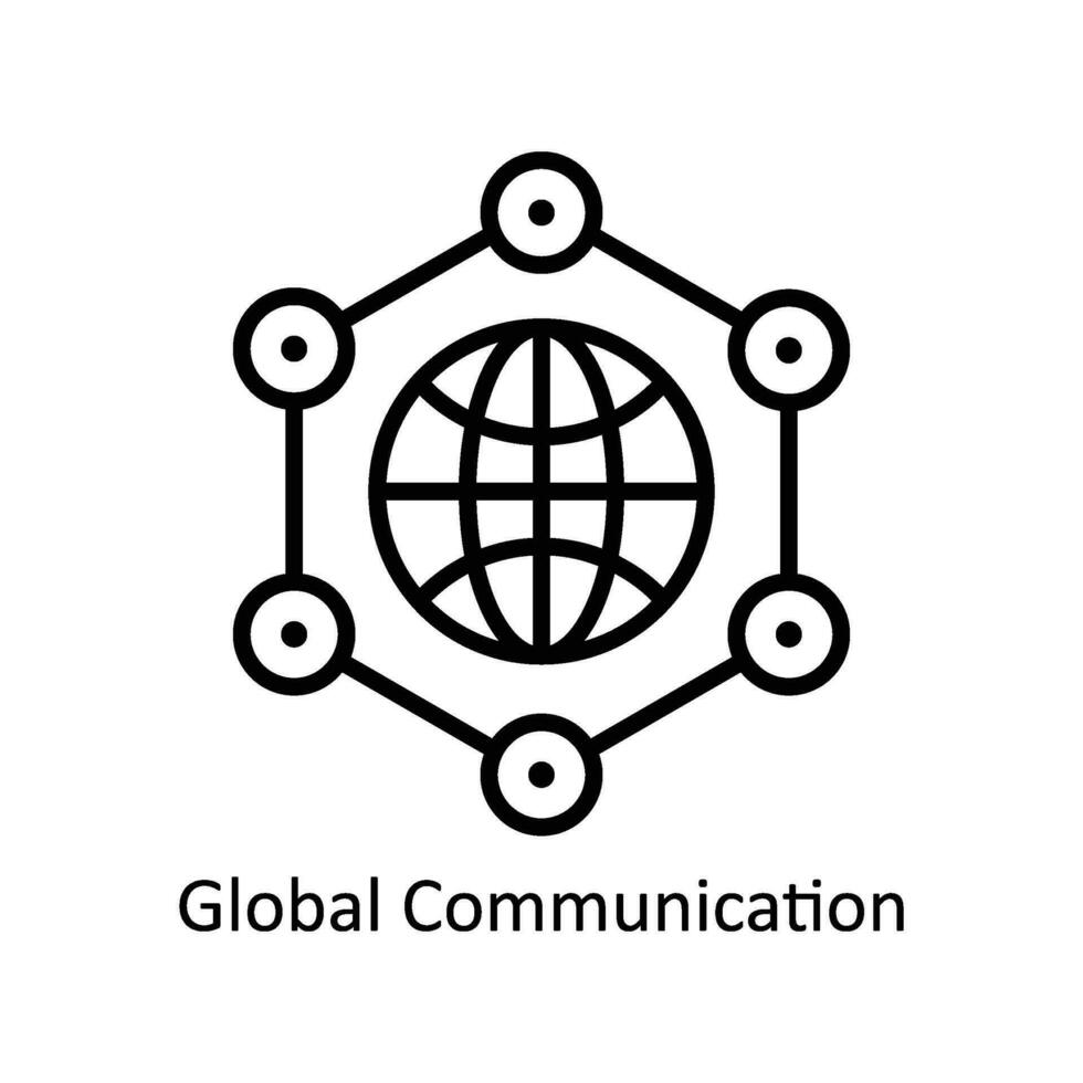 global Kommunikation Vektor Gliederung Symbol Design Illustration. Geschäft und Verwaltung Symbol auf Weiß Hintergrund eps 10 Datei