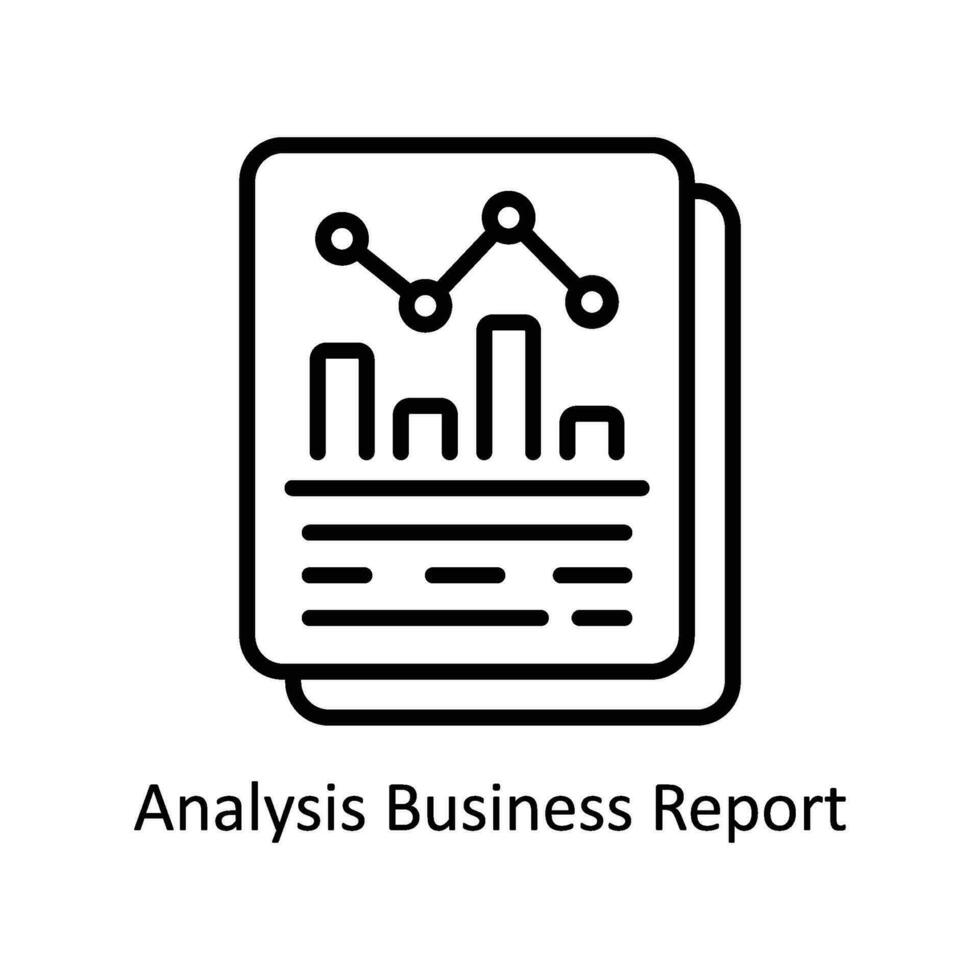 Analyse Geschäft Bericht Vektor Gliederung Symbol Design Illustration. Geschäft und Verwaltung Symbol auf Weiß Hintergrund eps 10 Datei
