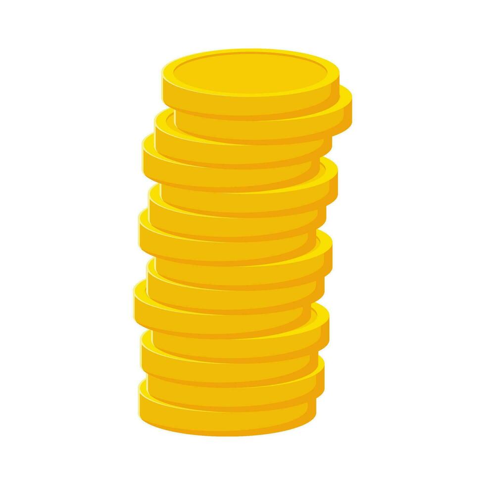 eben Illustration von Stapel von Geld Münzen auf isoliert Hintergrund vektor