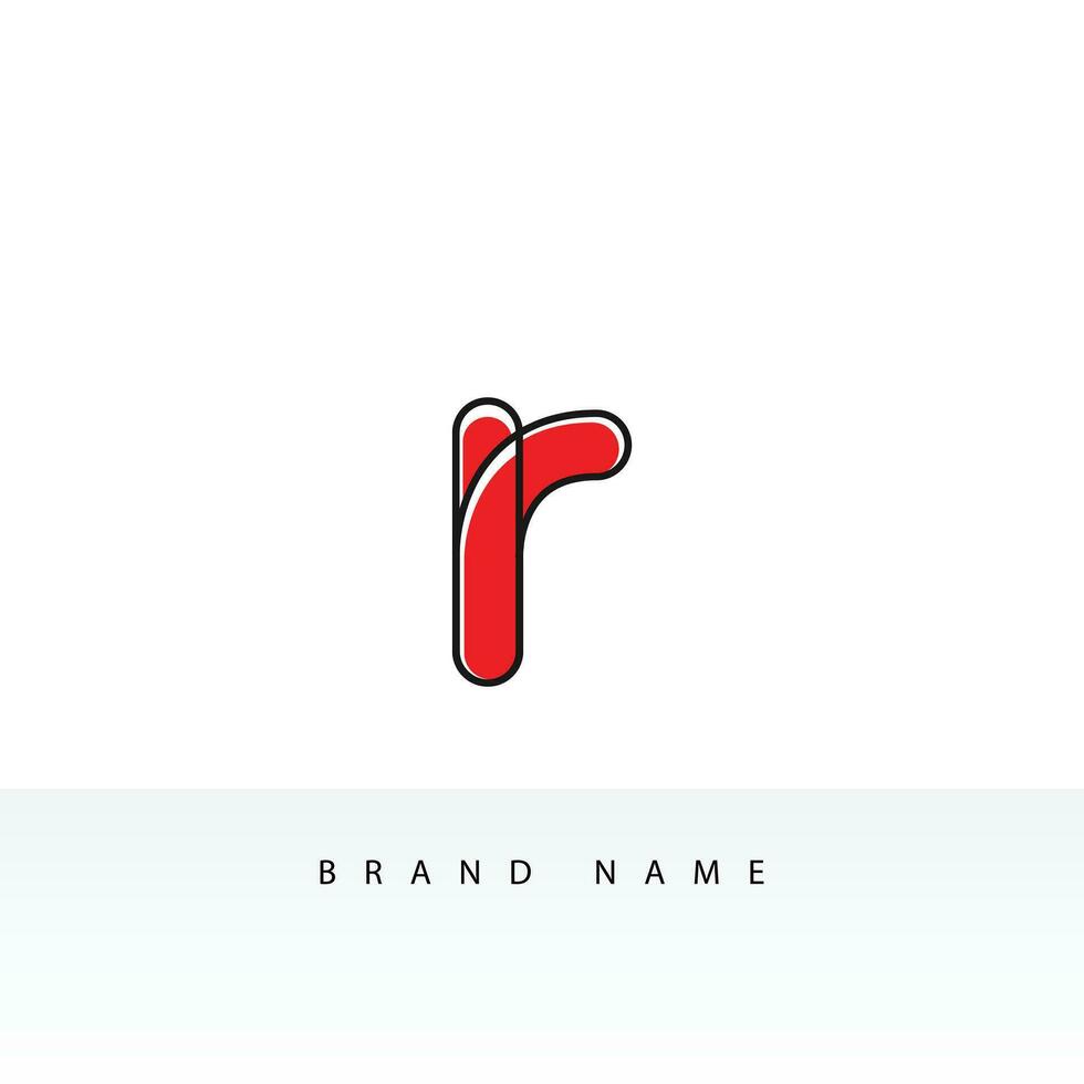 Brief r Logo Design Vektor Illustration. einfach und elegant r Initiale Logo zum Kleidung oder Sport Marke. Brief r Gliederung Logo Vorlage zum ein Geschäft oder Unternehmen. minimal r Symbol Symbol.