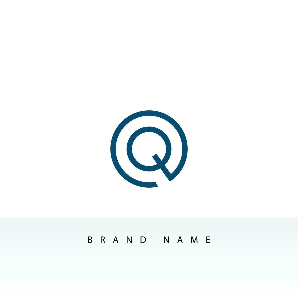 enkel första brev q logotyp isolerat på dubbel- bakgrund. användbar för företag och branding logotyper. platt vektor logotyp design mall element.