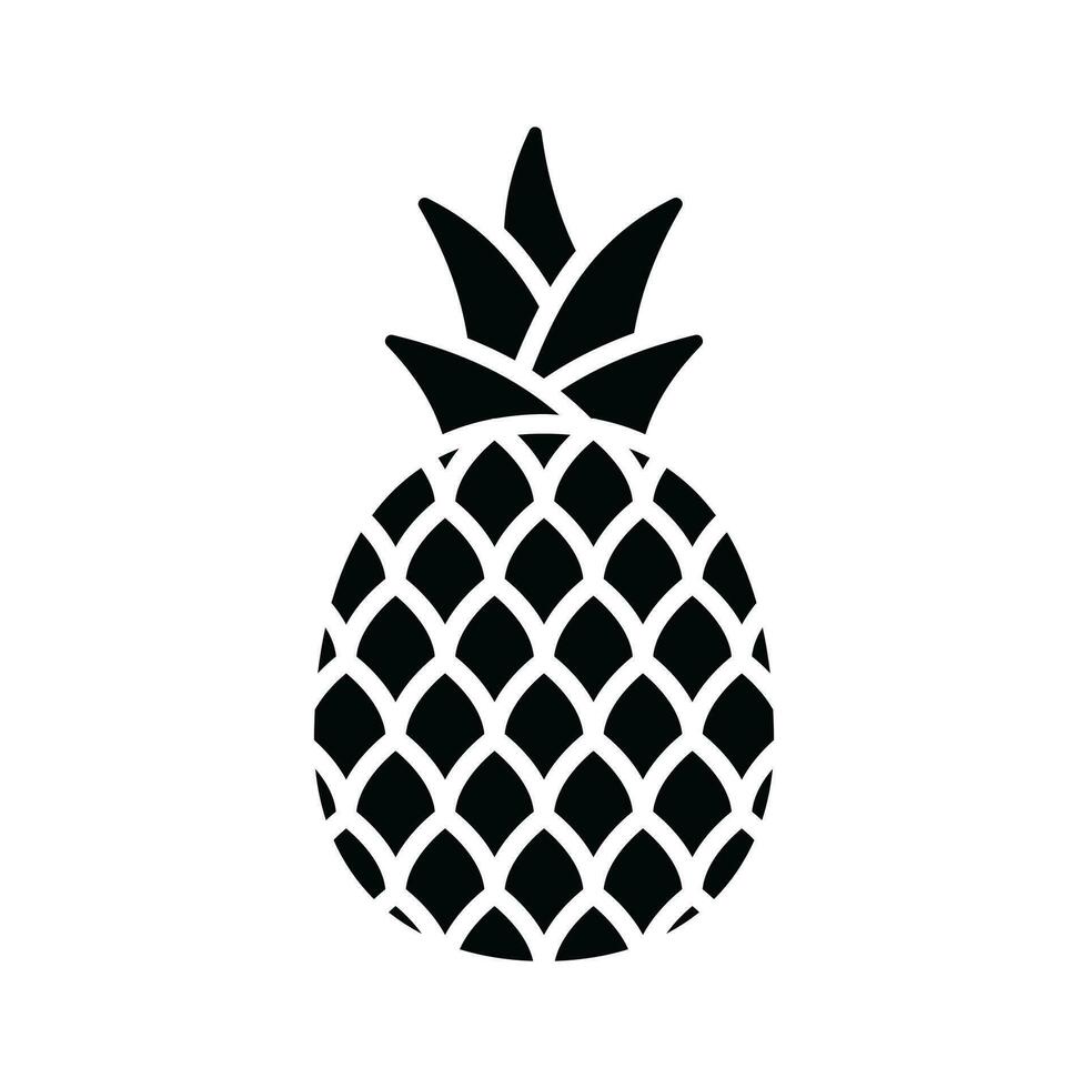 trendig ikon av ananas, friska frukt, naturlig mat vektor