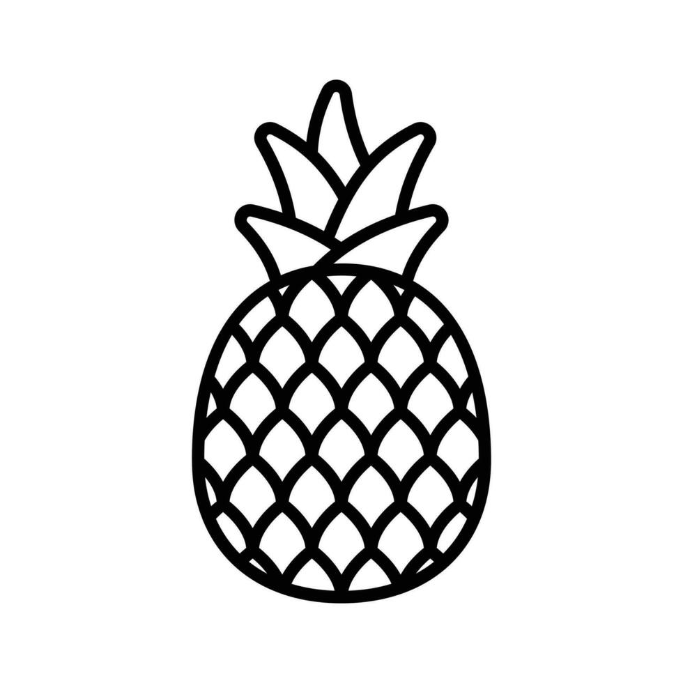 trendig ikon av ananas, friska frukt, naturlig mat vektor