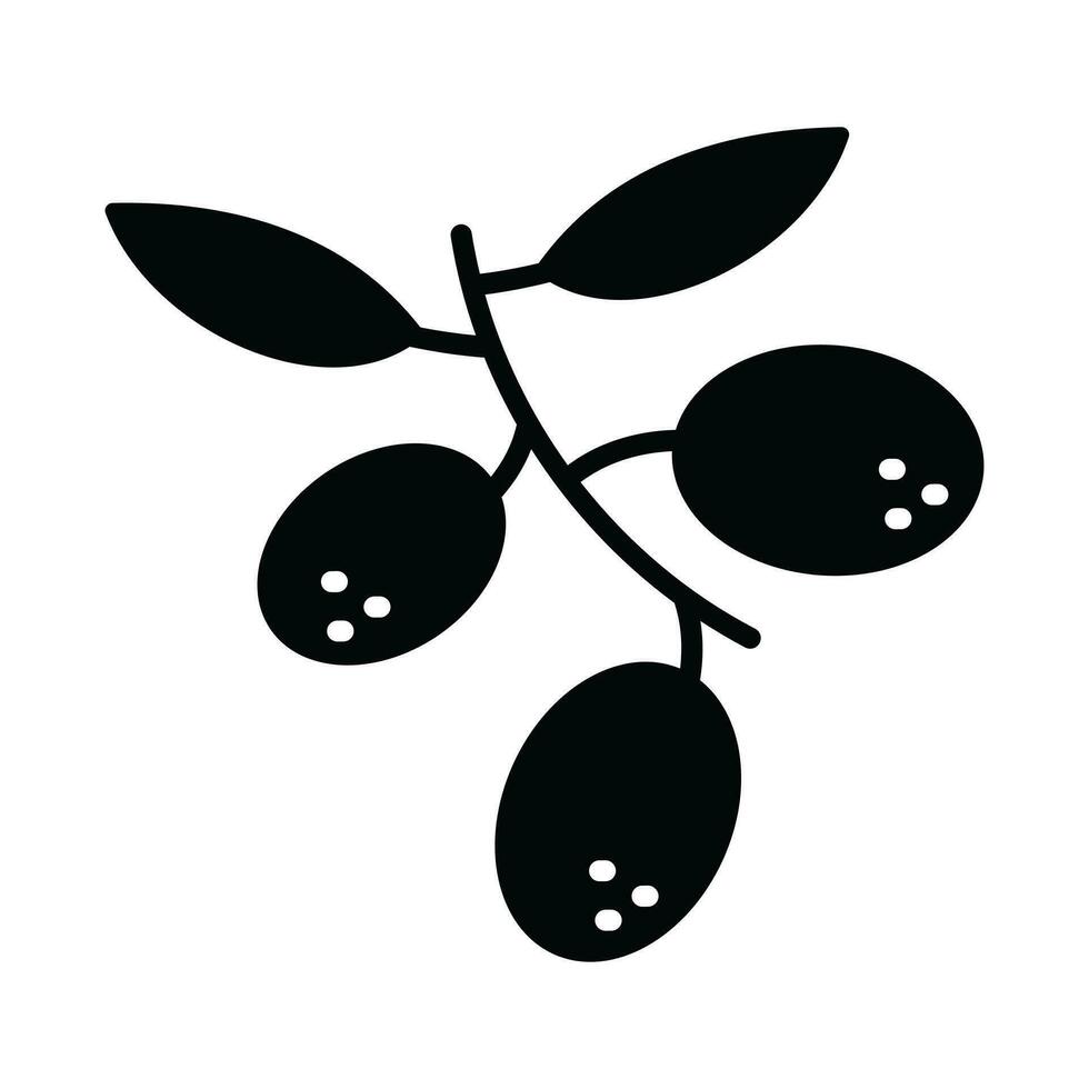 Fantastisk ikon av oliver, friska och organisk mat vektor